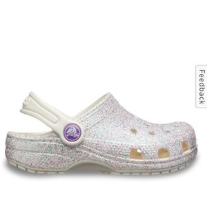 AWESOME WHITE GLITTER CROCS